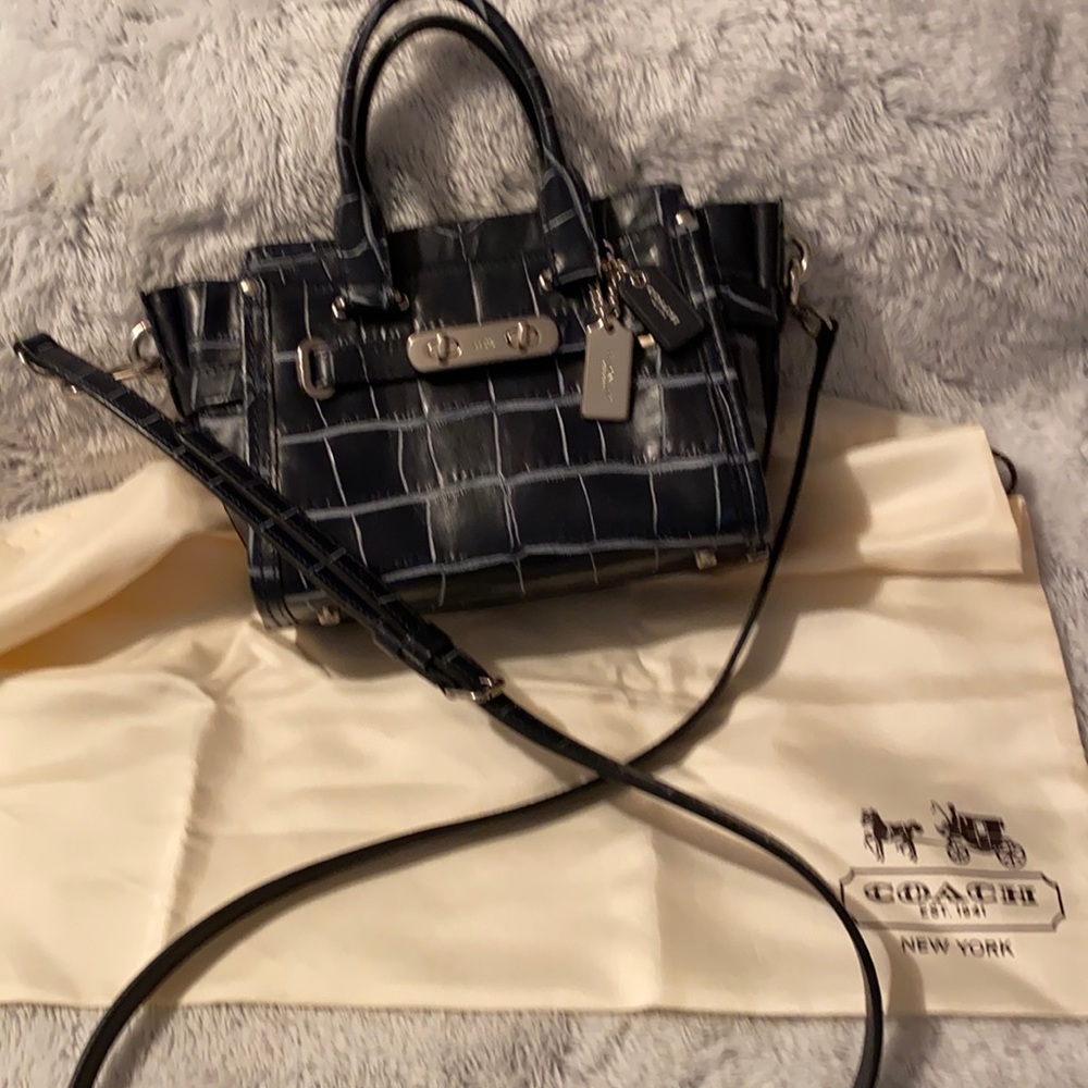 Coach Alligator Look Blue Bag